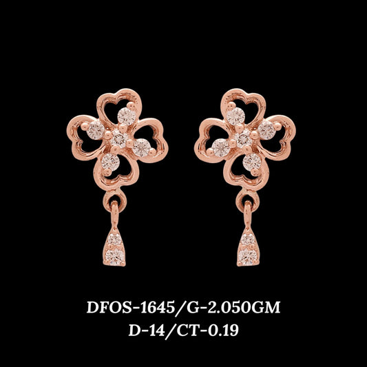 Diamond EARRING With 2.05 Gms of 18 Kt Gold and 0.19 Cts of Certified Natural Diamonds Code: MJ26ER229