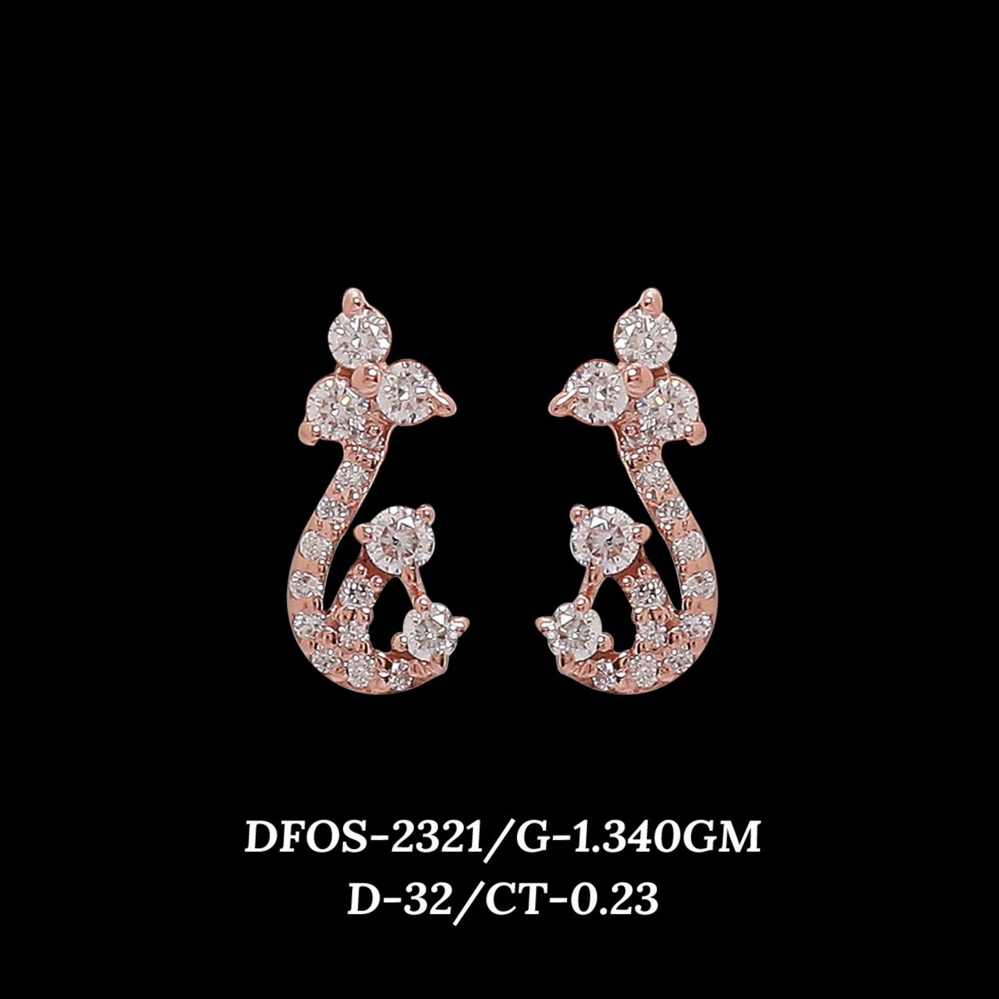 Diamond EARRING With 1.34 Gms of 18 Kt Gold and 0.23 Cts of Certified Natural Diamonds Code: MJ26ER409