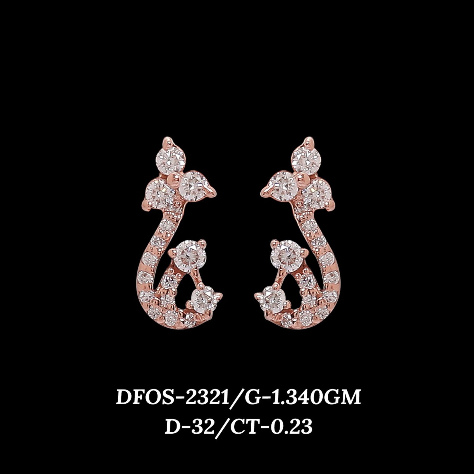 Diamond EARRING With 1.34 Gms of 18 Kt Gold and 0.23 Cts of Certified Natural Diamonds Code: MJ26ER409