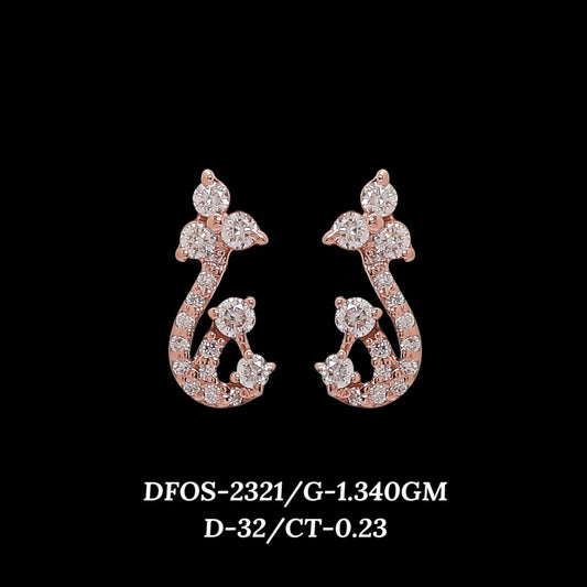 Diamond EARRING With 1.34 Gms of 18 Kt Gold and 0.23 Cts of Certified Natural Diamonds Code: MJ26ER409