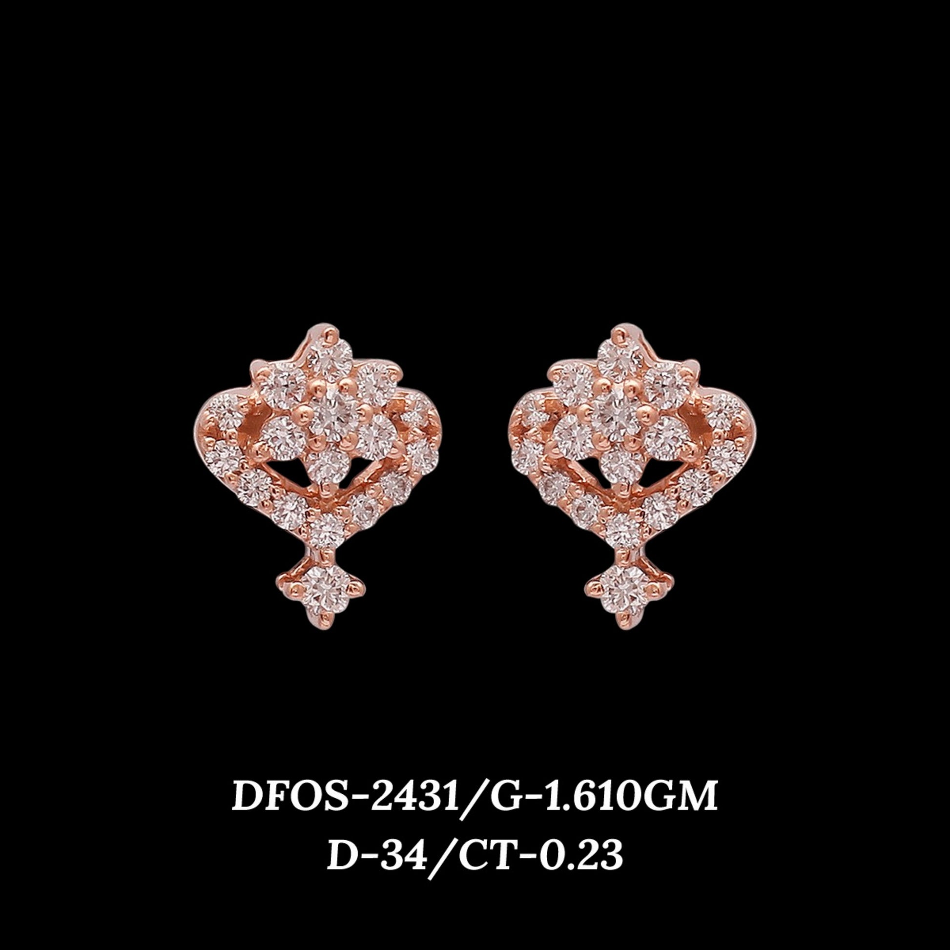 Diamond EARRING With 1.61 Gms of 18 Kt Gold and 0.23 Cts of Certified Natural Diamonds Code: MJ26ER452