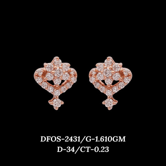 Diamond EARRING With 1.61 Gms of 18 Kt Gold and 0.23 Cts of Certified Natural Diamonds Code: MJ26ER452