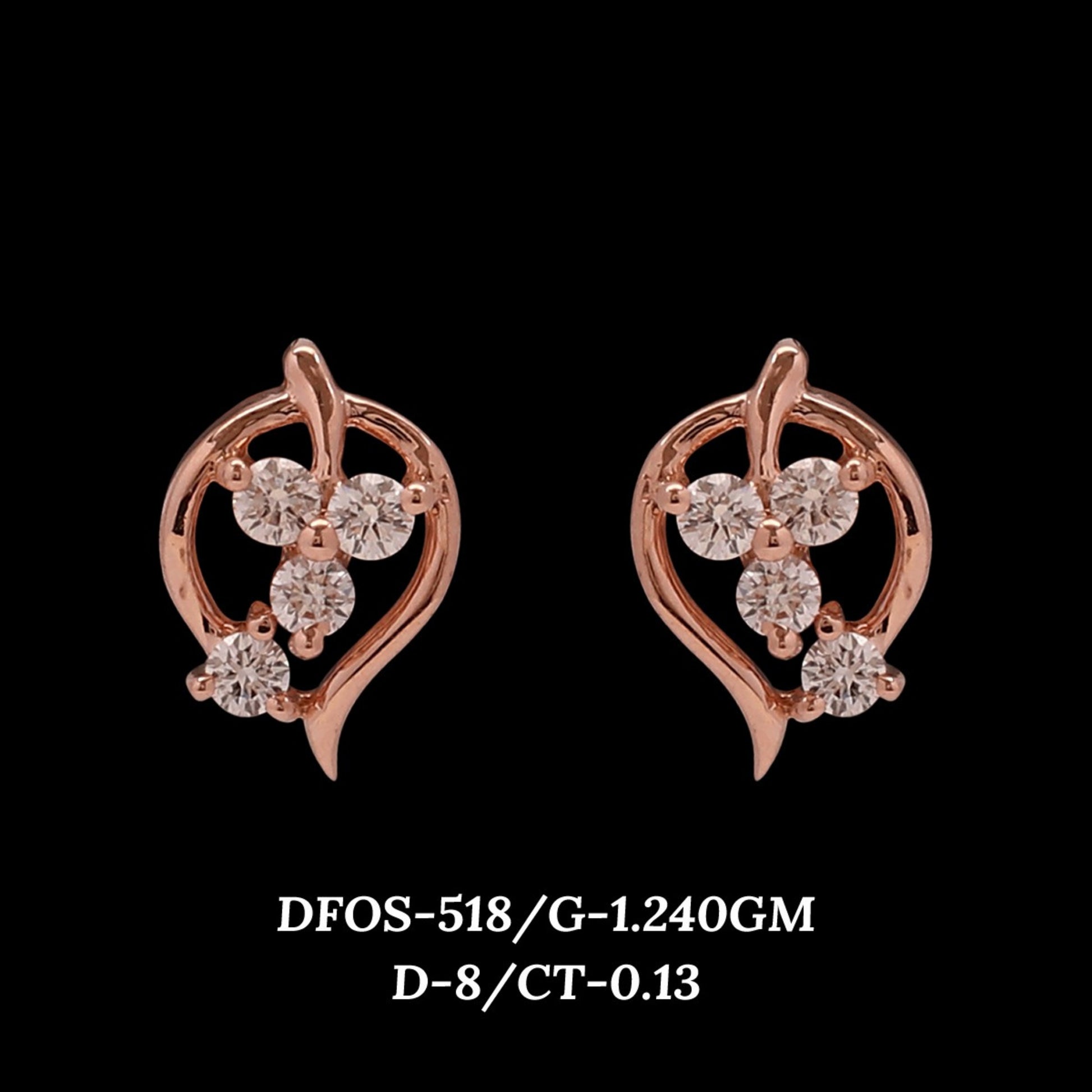 Diamond EARRING With 1.24 Gms of 18 Kt Gold and 0.13 Cts of Certified Natural Diamonds Code: MJ26ER540