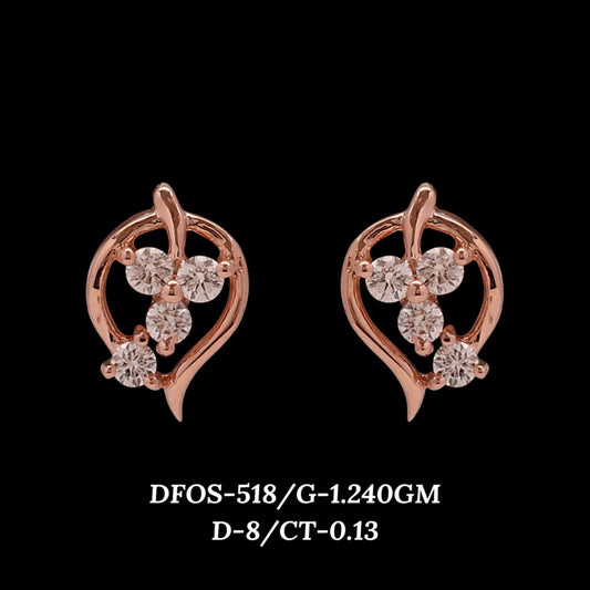 Diamond EARRING With 1.24 Gms of 18 Kt Gold and 0.13 Cts of Certified Natural Diamonds Code: MJ26ER540