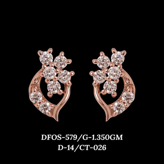 Diamond EARRING With 1.35 Gms of 18 Kt Gold and 0.26 Cts of Certified Natural Diamonds Code: MJ26ER556