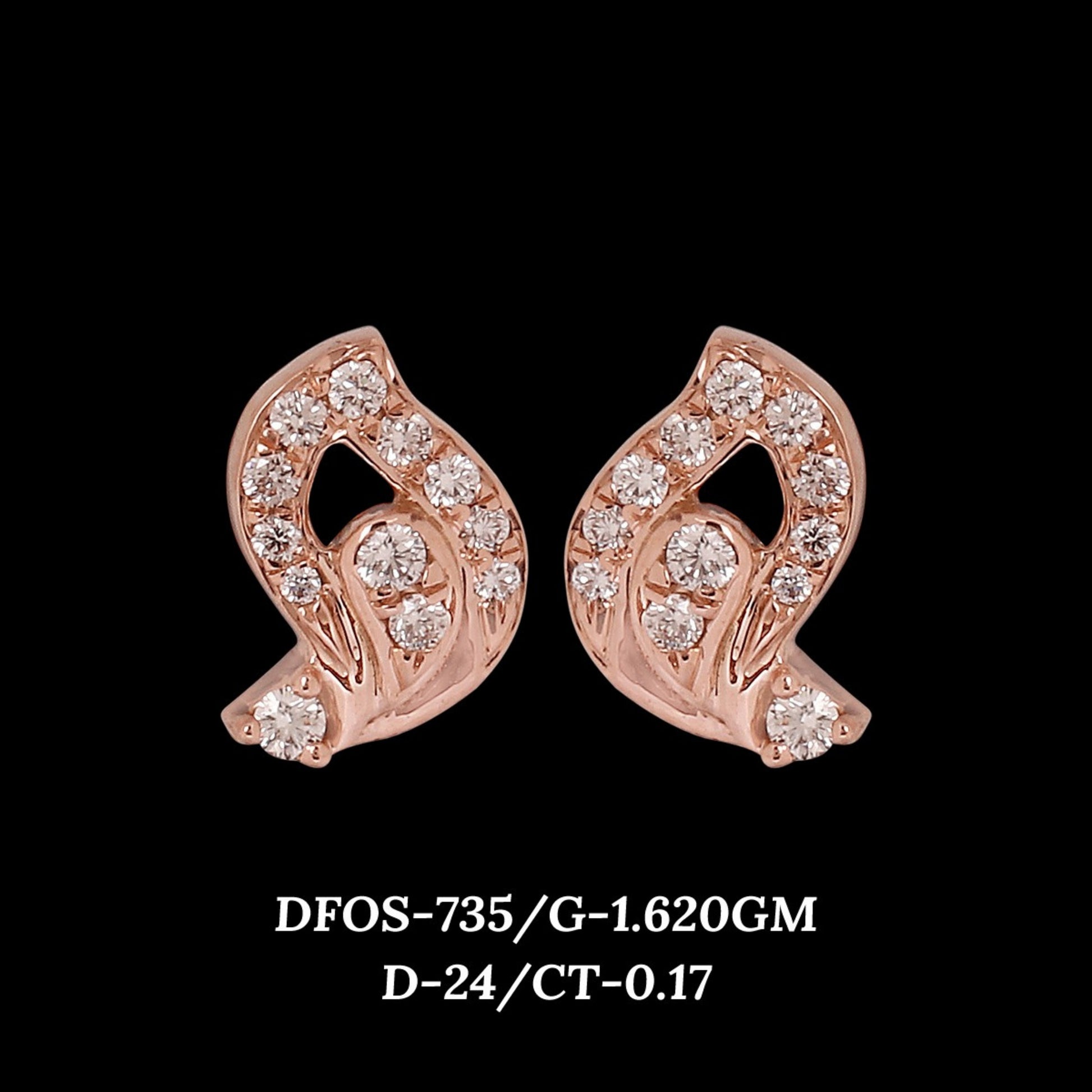 Diamond EARRING With 1.62 Gms of 18 Kt Gold and 0.17 Cts of Certified Natural Diamonds Code: MJ26ER588