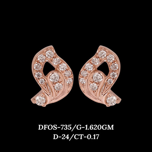 Diamond EARRING With 1.62 Gms of 18 Kt Gold and 0.17 Cts of Certified Natural Diamonds Code: MJ26ER588