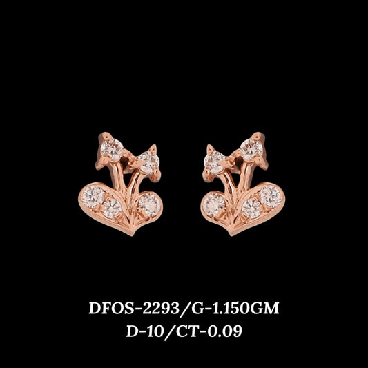 Diamond EARRING With 1.15 Gms of 18 Kt Gold and 0.09 Cts of Certified Natural Diamonds Code: MJ26ER397