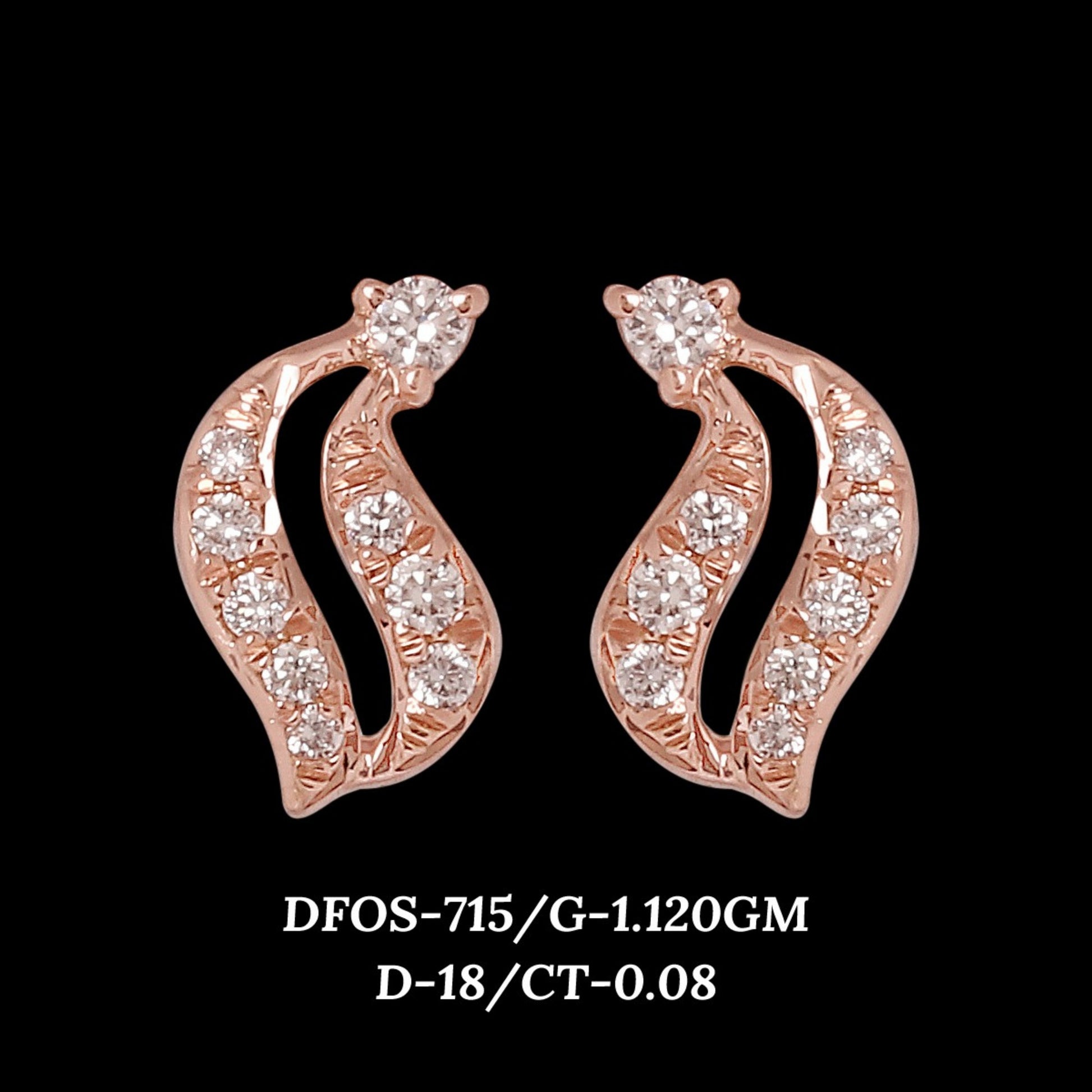Diamond EARRING With 1.12 Gms of 18 Kt Gold and 0.08 Cts of Certified Natural Diamonds Code: MJ26ER579