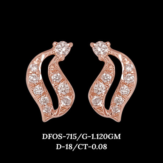 Diamond EARRING With 1.12 Gms of 18 Kt Gold and 0.08 Cts of Certified Natural Diamonds Code: MJ26ER579