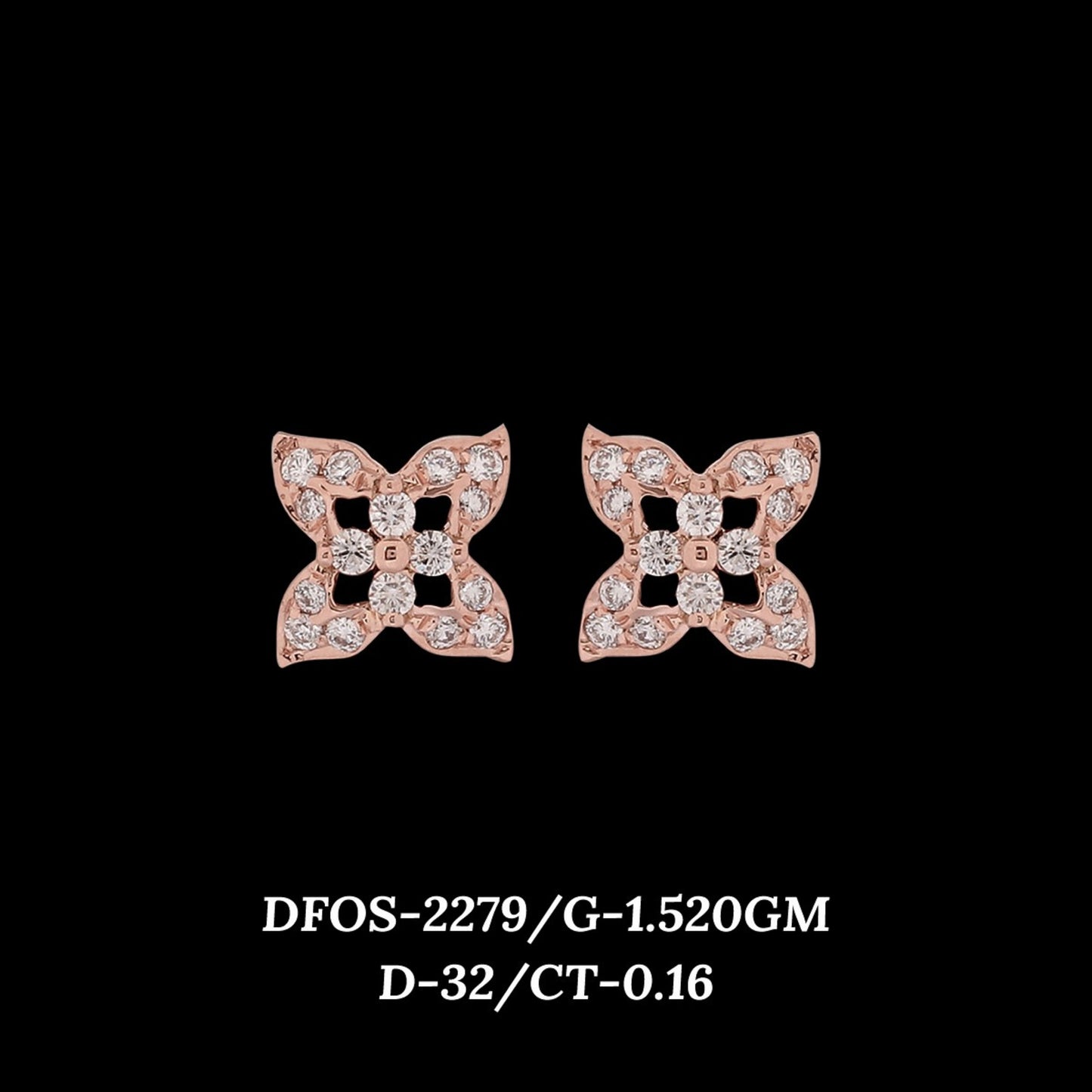 Diamond EARRING With 1.52 Gms of 18 Kt Gold and 0.16 Cts of Certified Natural Diamonds Code: MJ26ER389