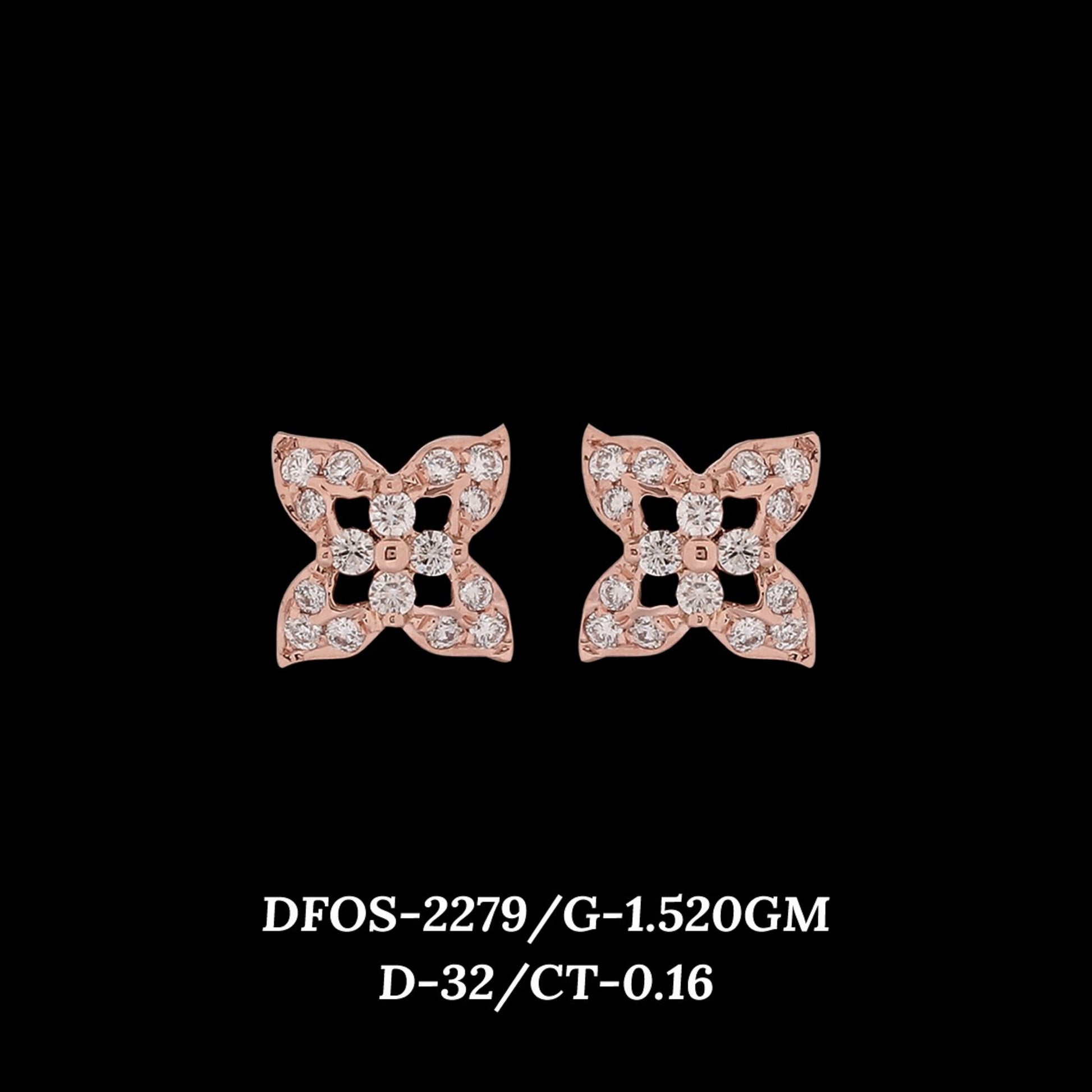 Diamond EARRING With 1.52 Gms of 18 Kt Gold and 0.16 Cts of Certified Natural Diamonds Code: MJ26ER389