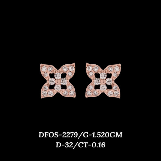 Diamond EARRING With 1.52 Gms of 18 Kt Gold and 0.16 Cts of Certified Natural Diamonds Code: MJ26ER389