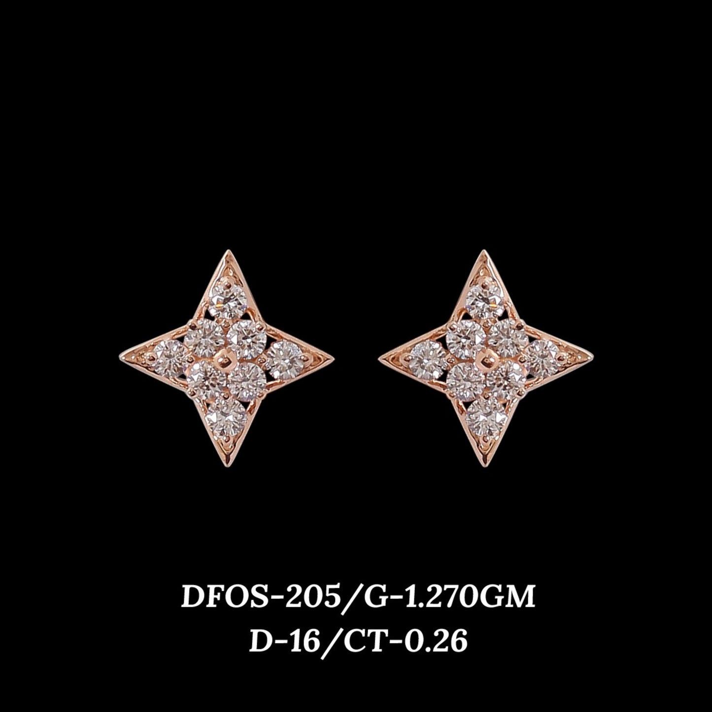 Diamond EARRING With 1.27 Gms of 18 Kt Gold and 0.26 Cts of Certified Natural Diamonds Code: MJ26ER351
