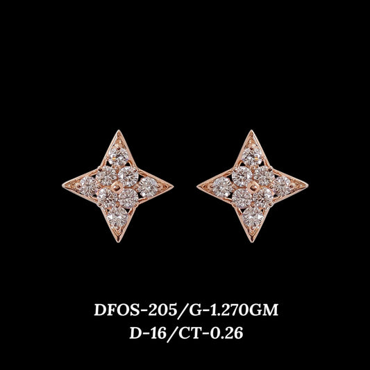 Diamond EARRING With 1.27 Gms of 18 Kt Gold and 0.26 Cts of Certified Natural Diamonds Code: MJ26ER351