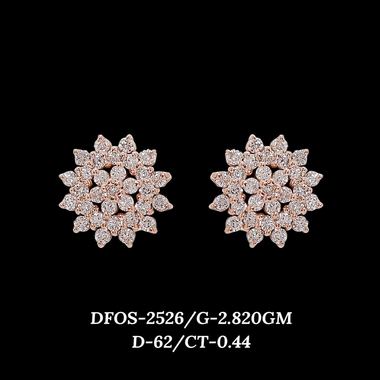 Diamond EARRING With 2.82 Gms of 18 Kt Gold and 0.44 Cts of Certified Natural Diamonds Code: MJ26ER480
