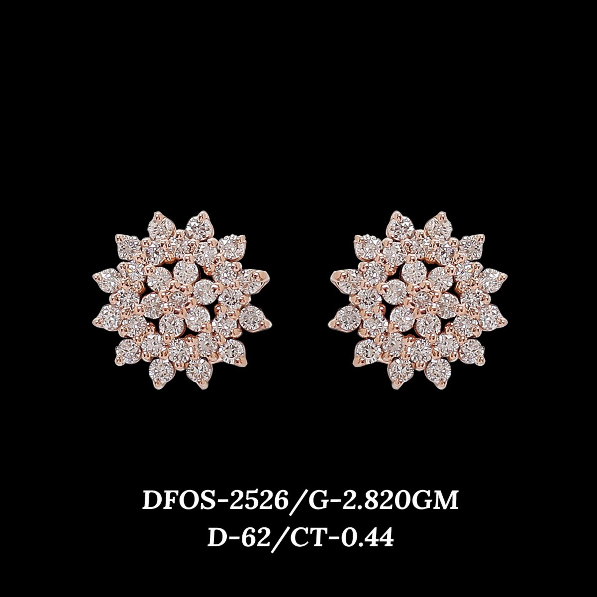 Diamond EARRING With 2.82 Gms of 18 Kt Gold and 0.44 Cts of Certified Natural Diamonds Code: MJ26ER480