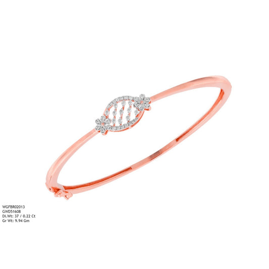 Diamond BANGLE With 9.94 Gms of 18 Kt Gold and 0.22 Cts of Certified Natural Diamonds Code: MJ26BG694