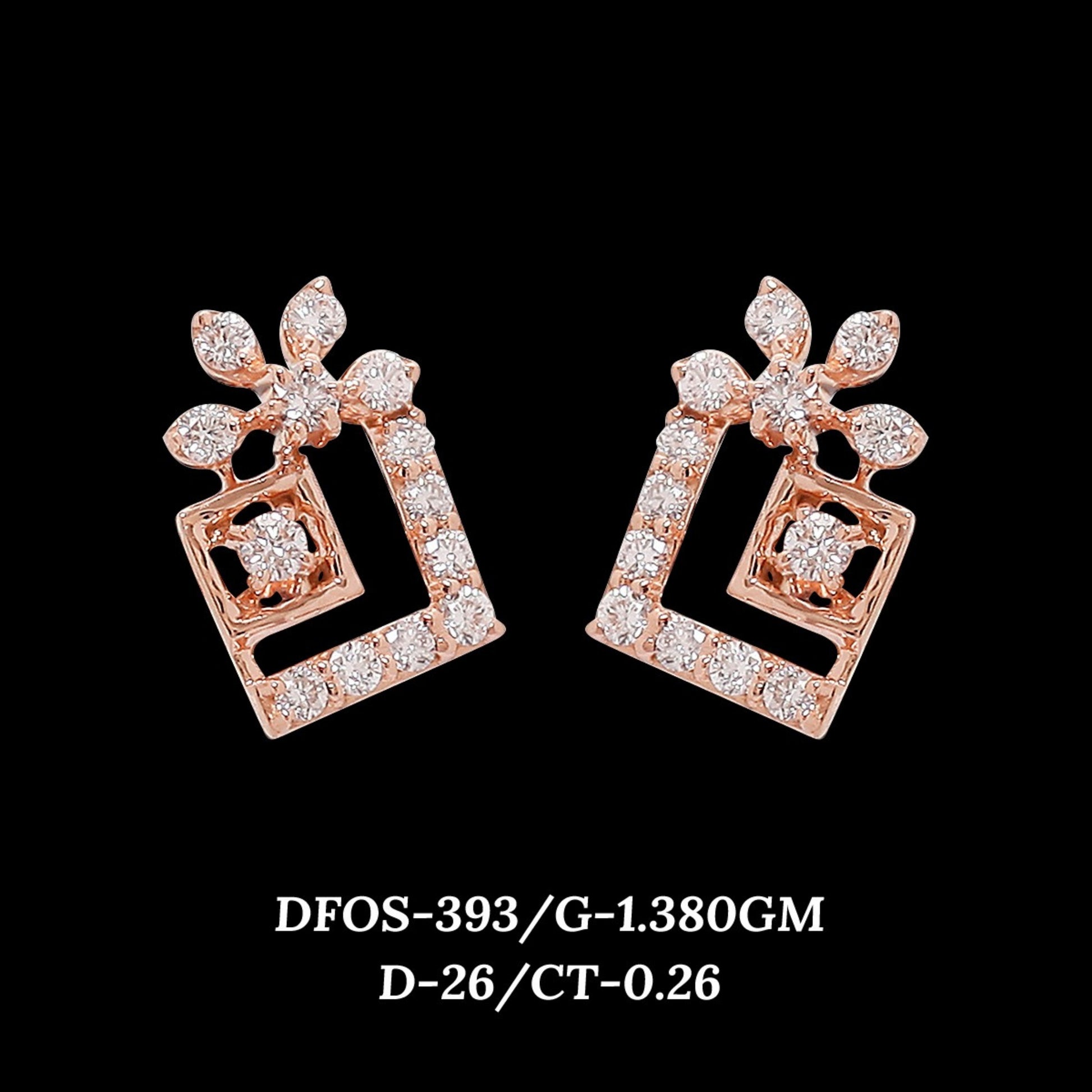 Diamond EARRING With 1.38 Gms of 18 Kt Gold and 0.26 Cts of Certified Natural Diamonds Code: MJ26ER512