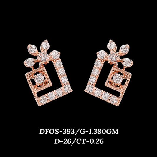 Diamond EARRING With 1.38 Gms of 18 Kt Gold and 0.26 Cts of Certified Natural Diamonds Code: MJ26ER512