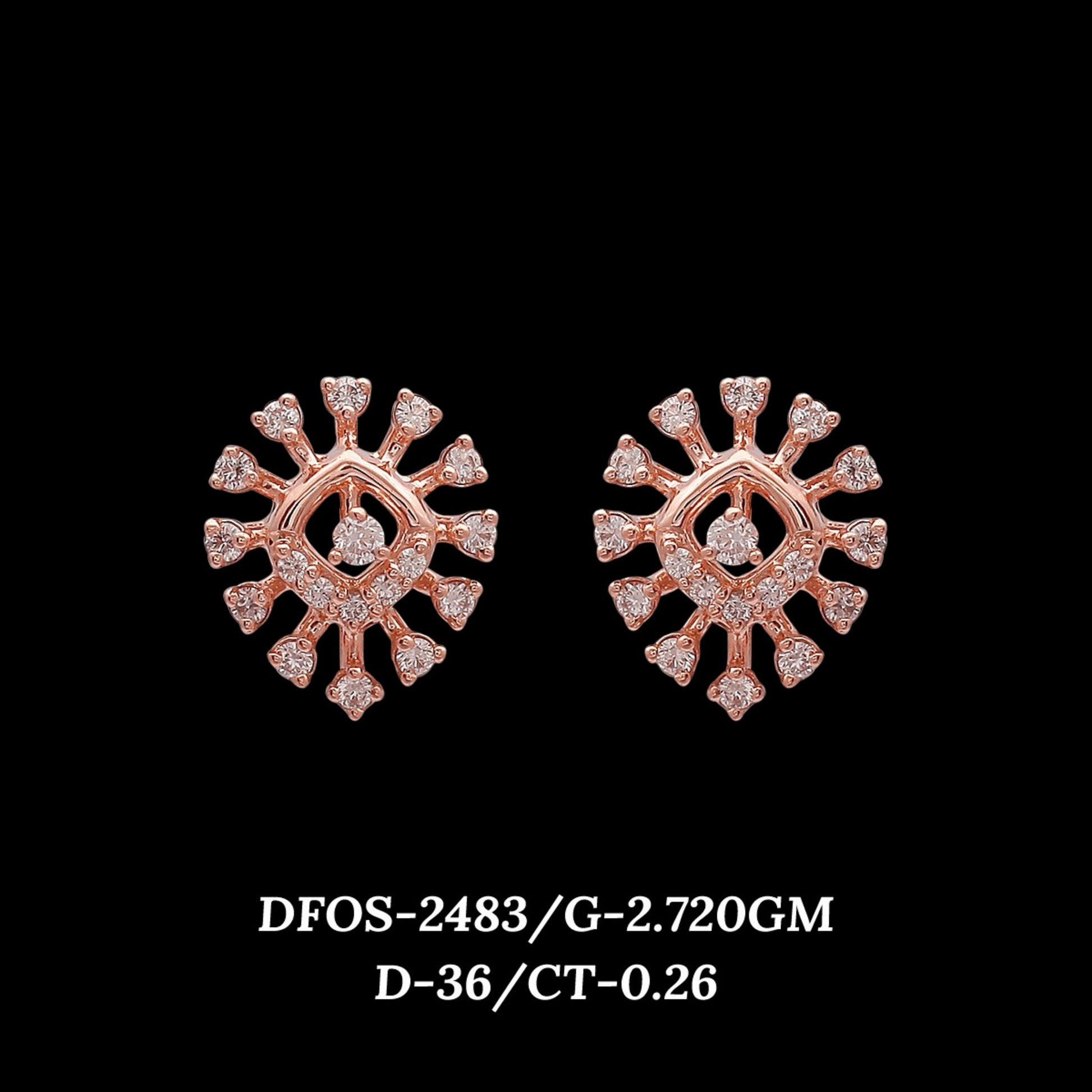 Diamond EARRING With 2.72 Gms of 18 Kt Gold and 0.26 Cts of Certified Natural Diamonds Code: MJ26ER461