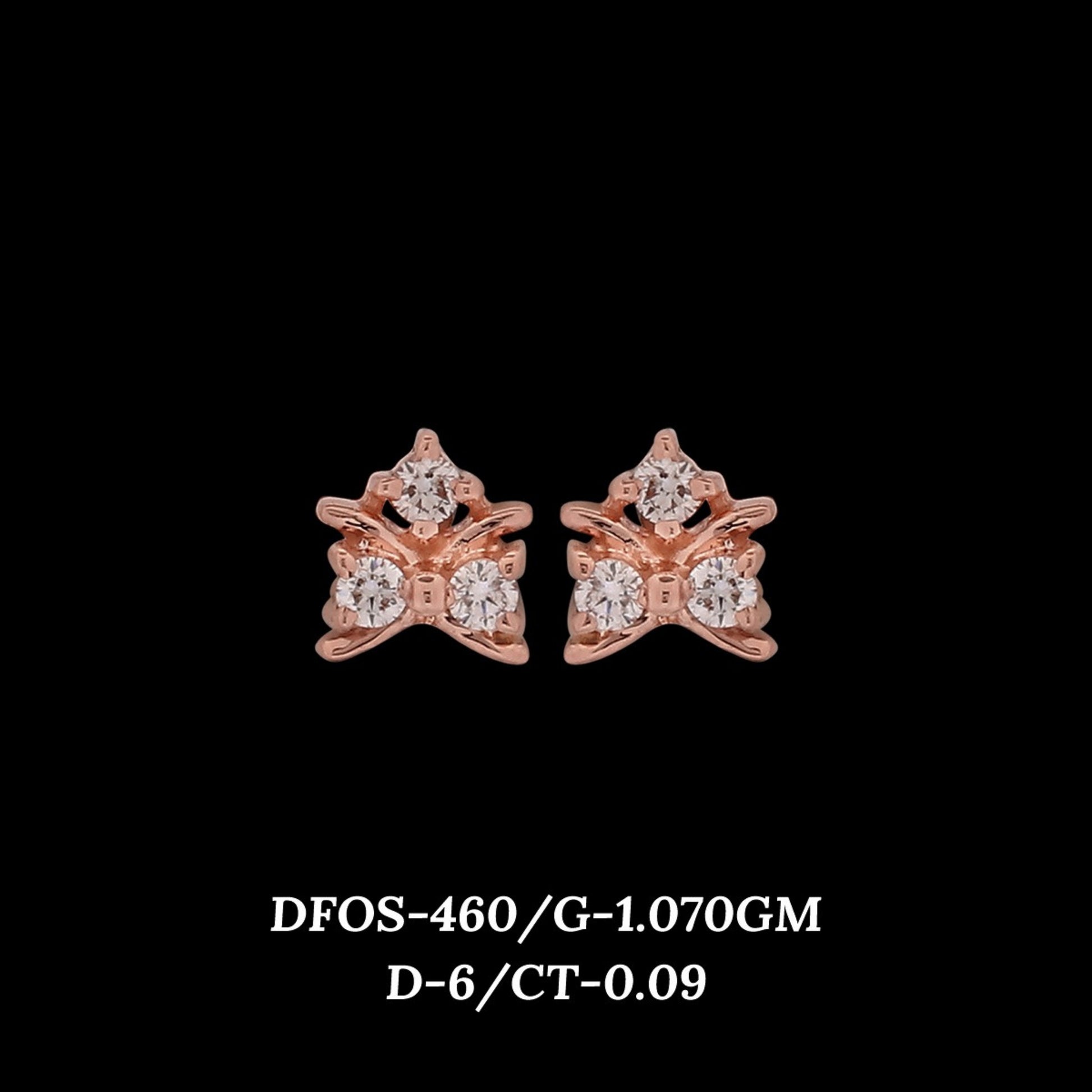 Diamond EARRING With 1.07 Gms of 18 Kt Gold and 0.09 Cts of Certified Natural Diamonds Code: MJ26ER527