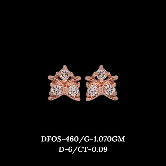 Diamond EARRING With 1.07 Gms of 18 Kt Gold and 0.09 Cts of Certified Natural Diamonds Code: MJ26ER527