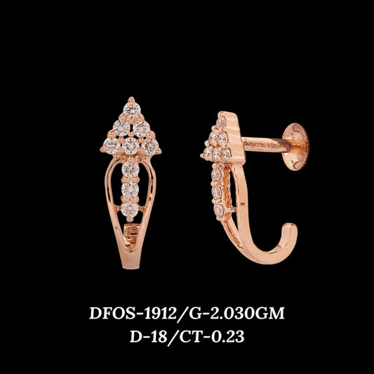 Diamond EARRING With 2.03 Gms of 18 Kt Gold and 0.23 Cts of Certified Natural Diamonds Code: MJ26ER308