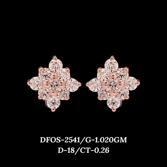 Diamond EARRING With 1.02 Gms of 18 Kt Gold and 0.26 Cts of Certified Natural Diamonds Code: MJ26ER489