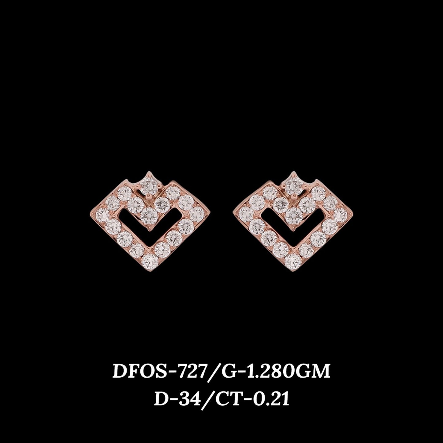 Diamond EARRING With 1.28 Gms of 18 Kt Gold and 0.21 Cts of Certified Natural Diamonds Code: MJ26ER586