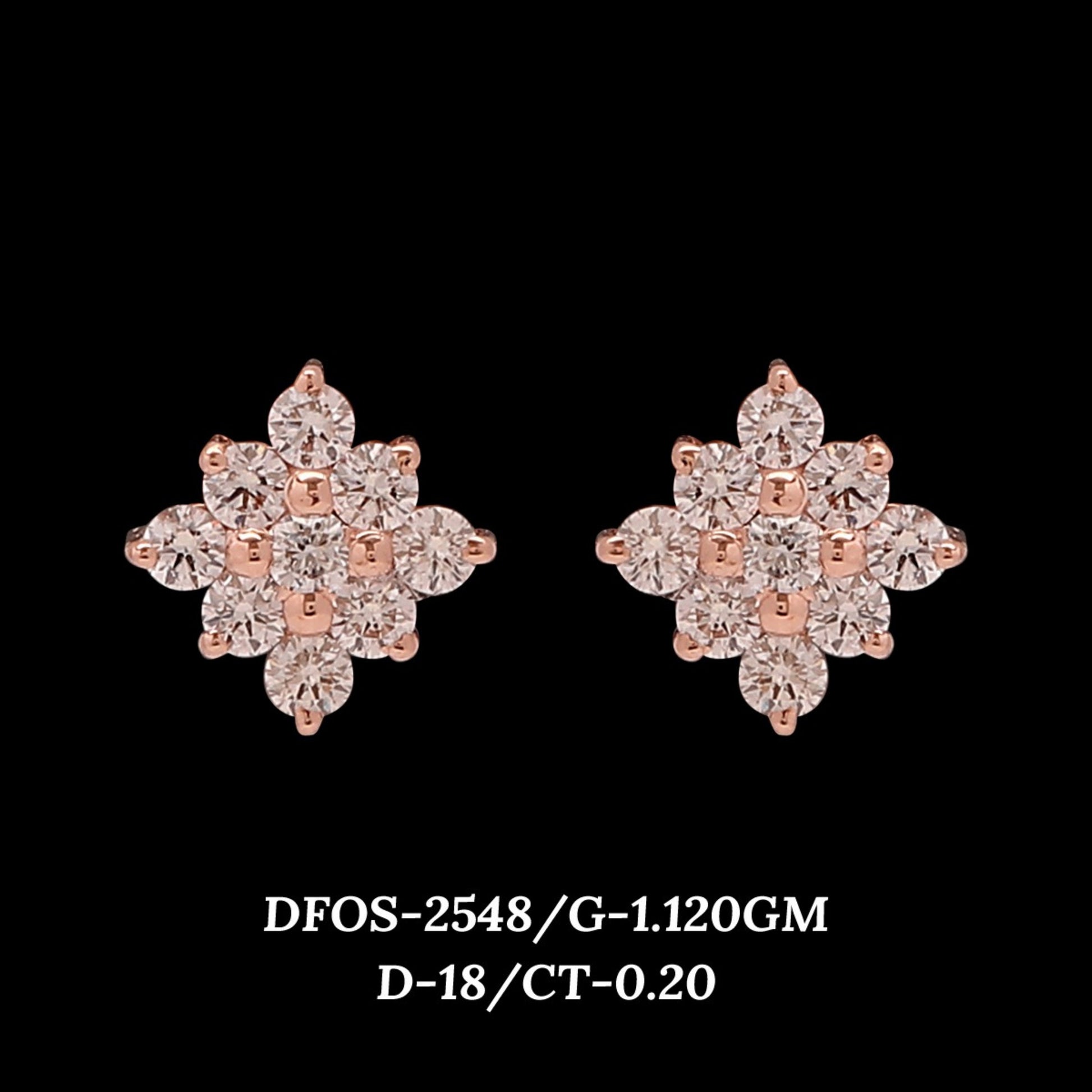 Diamond EARRING With 1.12 Gms of 18 Kt Gold and 0.2 Cts of Certified Natural Diamonds Code: MJ26ER493