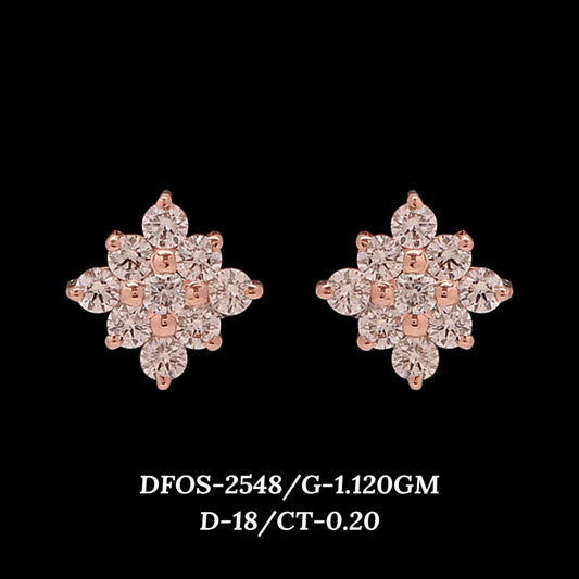 Diamond EARRING With 1.12 Gms of 18 Kt Gold and 0.2 Cts of Certified Natural Diamonds Code: MJ26ER493