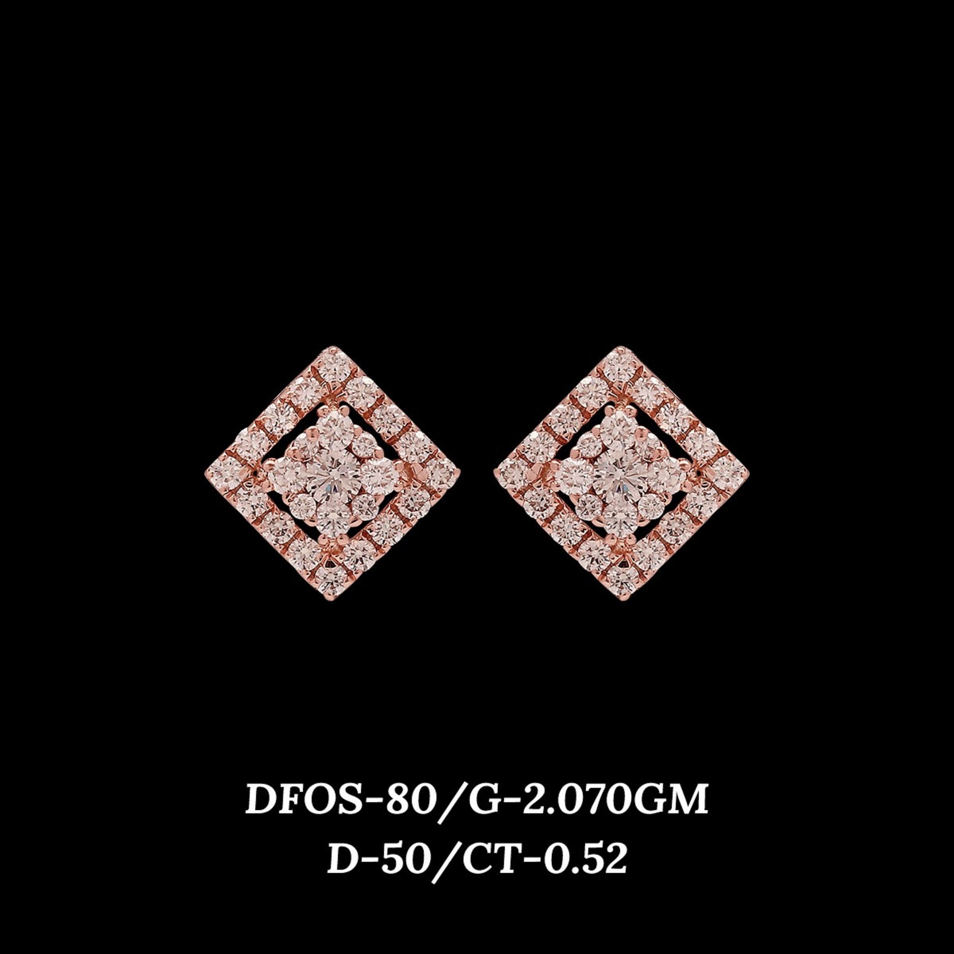 Diamond EARRING With 2.07 Gms of 18 Kt Gold and 0.52 Cts of Certified Natural Diamonds Code: MJ26ER599