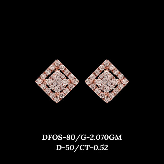 Diamond EARRING With 2.07 Gms of 18 Kt Gold and 0.52 Cts of Certified Natural Diamonds Code: MJ26ER599