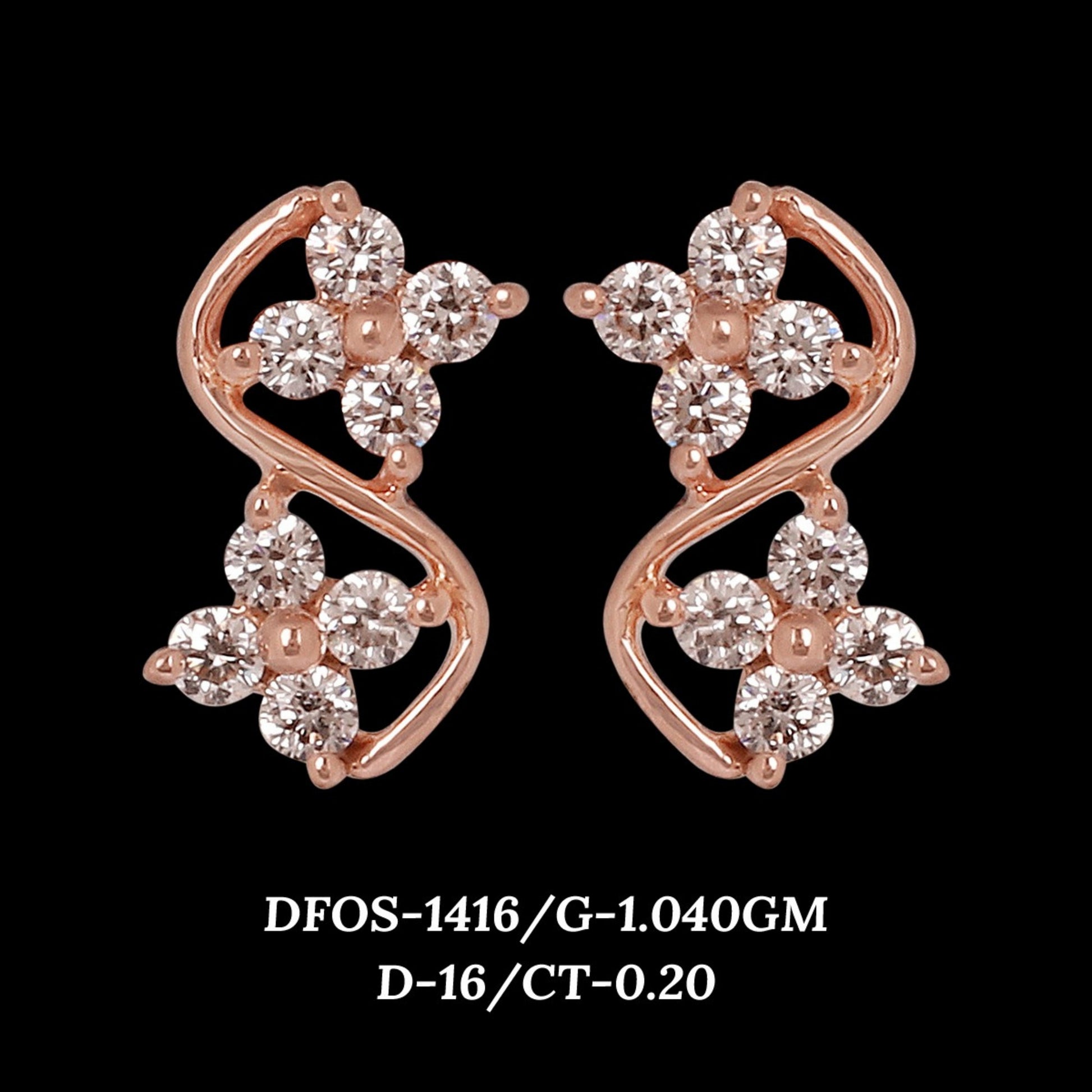 Diamond EARRING With 1.04 Gms of 18 Kt Gold and 0.2 Cts of Certified Natural Diamonds Code: MJ26ER188