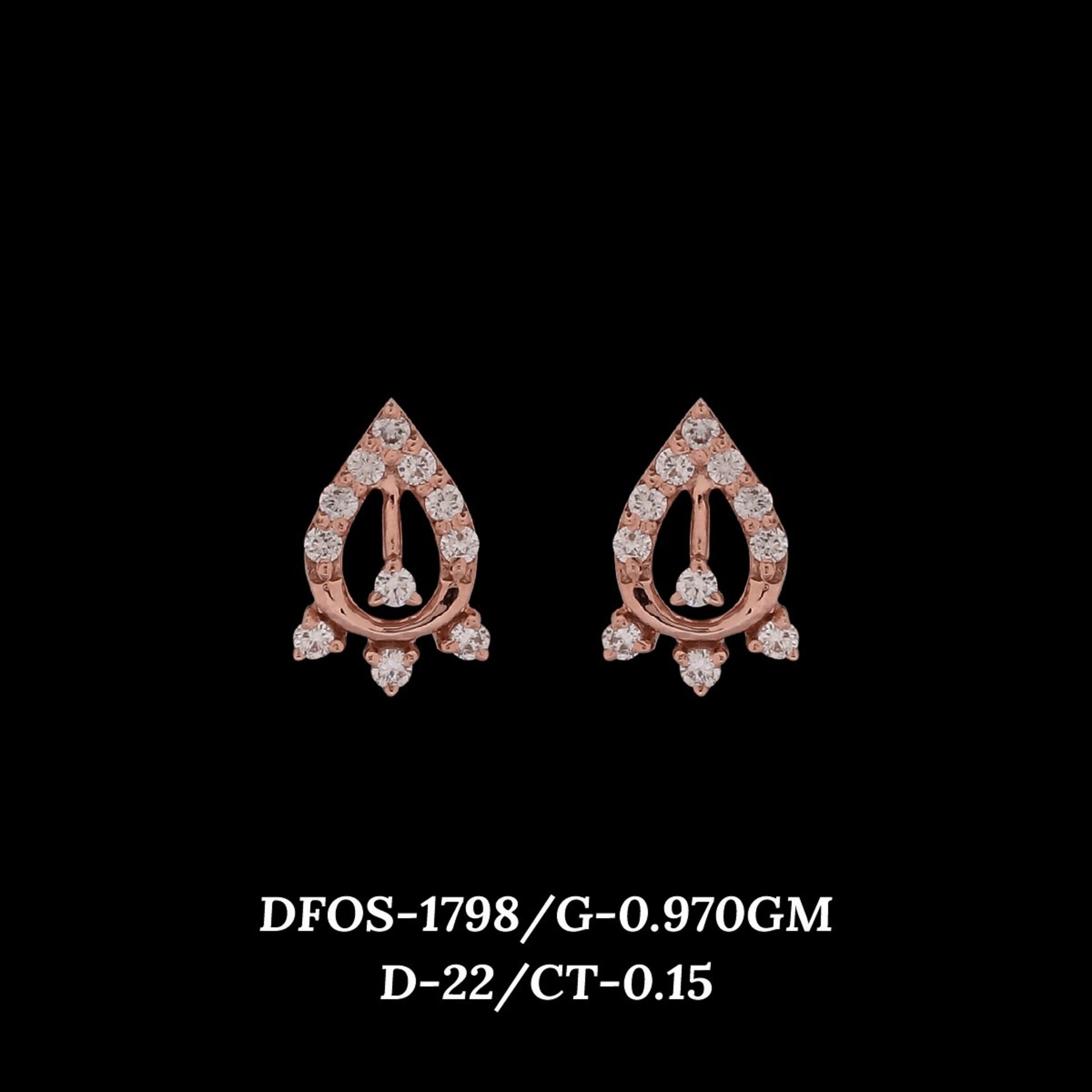 Diamond EARRING With 0.97 Gms of 18 Kt Gold and 0.15 Cts of Certified Natural Diamonds Code: MJ26ER284