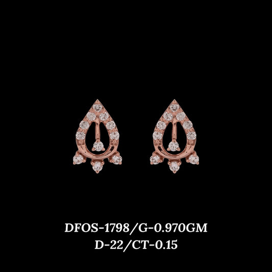 Diamond EARRING With 0.97 Gms of 18 Kt Gold and 0.15 Cts of Certified Natural Diamonds Code: MJ26ER284